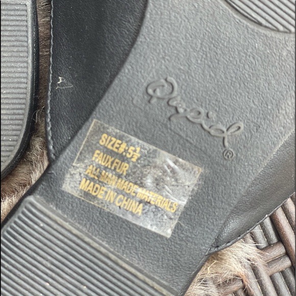 Quips black fur trim mules - Picture 3 of 5